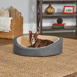 MidWest QuietTime Deluxe Hudson Bolster Cat & Dog Bed with Removable Cover, Gray, Small slide 2 of 2