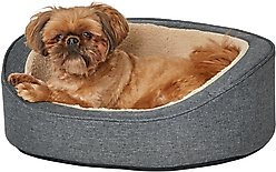 MidWest QuietTime Deluxe Hudson Bolster Cat & Dog Bed with Removable Cover, Gray, X-Small