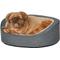 Show in main carousel: MidWest QuietTime Deluxe Hudson Bolster Cat & Dog Bed with Removable Cover, Gray, X-Small slide 1 of 4