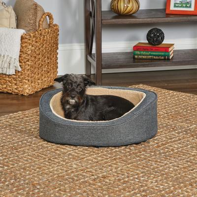 Show full view: MidWest QuietTime Deluxe Hudson Bolster Cat & Dog Bed with Removable Cover, Gray, X-Small slide 2 of 4