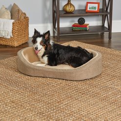 MidWest QuietTime Deluxe Hudson Bolster Cat & Dog Bed with Removable Cover, Tan, Medium slide 2 of 2