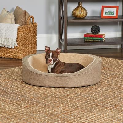 Show full view: MidWest QuietTime Deluxe Hudson Bolster Cat & Dog Bed with Removable Cover, Tan, Small slide 2 of 4