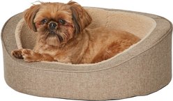 MidWest QuietTime Deluxe Hudson Bolster Cat & Dog Bed with Removable Cover, Tan, X-Small