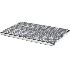 MidWest QuietTime Geo Print & Fleece Reversible Dog Crate Mat, Gray, Large 