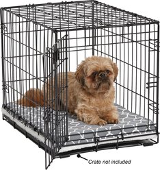 MidWest QuietTime Geo Print & Fleece Reversible Dog Crate Mat, Gray, Small  slide 2 of 5