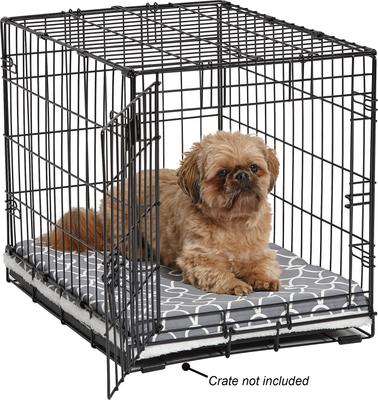 Show full view: MidWest QuietTime Geo Print & Fleece Reversible Dog Crate Mat, Gray, Small  slide 3 of 7