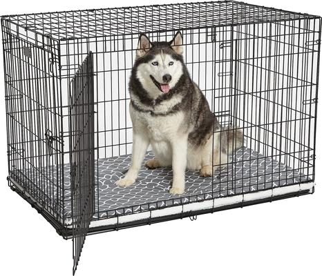 Show full view: MidWest QuietTime Geo Print & Fleece Reversible Dog Crate Mat, Gray, X-Large slide 2 of 6