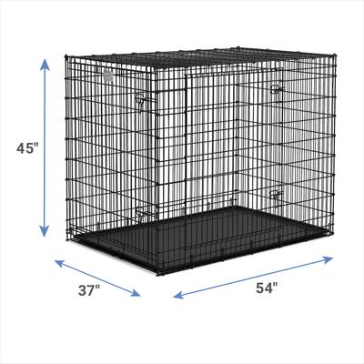 Show full view: MidWest Solution Series XX-Large Heavy Duty Double Door Wire Dog Crate, 54-in L x 37-in W x 45-in H slide 3 of 8