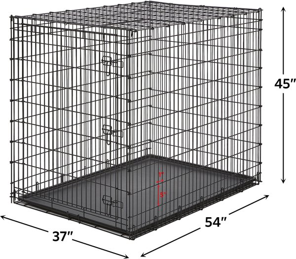 MidWest Solution Series XX-Large Heavy Duty Single Door Wire Dog Crate, 54-in L x 37-in W x 45-in H