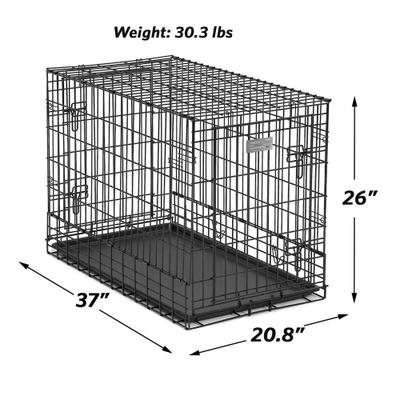 Show full view: MidWest Solutions Series Side by Side Double Door Collapsible SUV Dog Crate, 36 inch slide 6 of 9