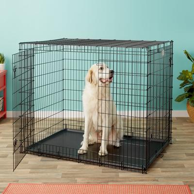 Show full view: MidWest Solutions Series XX-Large Heavy Duty Double Door Wire Crate, 54 inch + Quiet Time Fleece Dog Crate Mat, Gray, 54-in slide 5 of 10