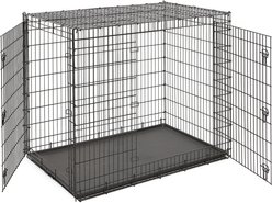 MidWest Solutions Series XX-Large Heavy Duty Double Door Wire Crate, 54 inch + Quiet Time Fleece Dog Crate Mat, Natural, 54-in slide 2 of 9