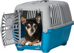 MidWest Spree Hard-Sided Dog & Cat Kennel, Blue, 19-in