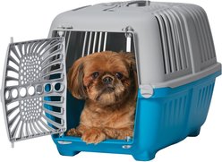 MidWest Spree Hard-Sided Dog & Cat Kennel, Blue, 22-in