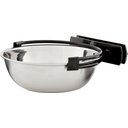 MidWest Stainless Steel Snap'y Fit Dog Kennel Bowl, 1.25 cup, bundle of 2