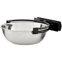 MidWest Stainless Steel Snap'y Fit Dog Kennel Bowl, 1.25-cup