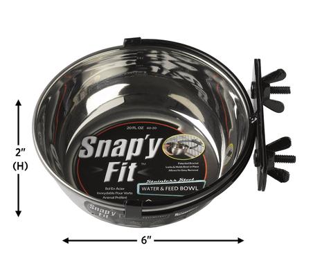 Show full view: MidWest Stainless Steel Snap'y Fit Dog Kennel Bowl, 2.5-cup slide 7 of 9