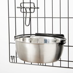 MidWest Stainless Steel Snap'y Fit Dog Kennel Bowl, 8 cup slide 2 of 6
