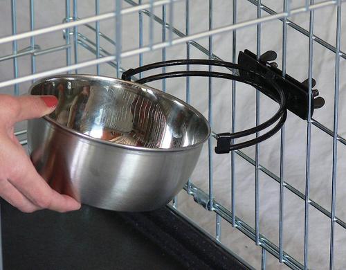 Show full view: MidWest Stainless Steel Snap'y Fit Dog Kennel Bowl, 8 cup slide 3 of 8