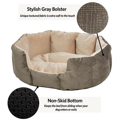 Show full view: MidWest Tulip Style Dog Bed, Medium, Gray slide 2 of 4