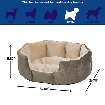 Show full view: MidWest Tulip Style Dog Bed, Medium, Gray slide 3 of 4
