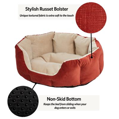 Show full view: MidWest Tulip Style Dog & Cat Bed, Russet, Small slide 3 of 4