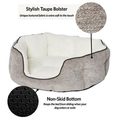 Show full view: MidWest Tulip Style Dog & Cat Bed, Taupe, Small slide 3 of 4