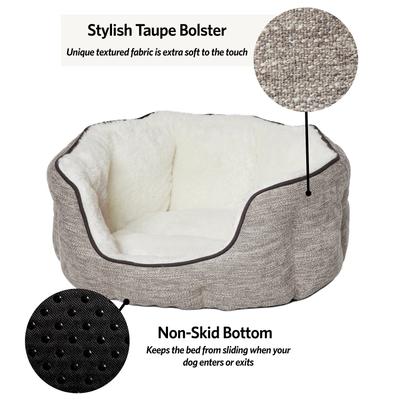 Show full view: MidWest Tulip Style Dog & Cat Bed, Taupe, X-Small slide 3 of 4
