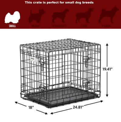 Show full view: MidWest Ultima Pro Double Door Collapsible Wire Dog Crate, 24 inch slide 3 of 8