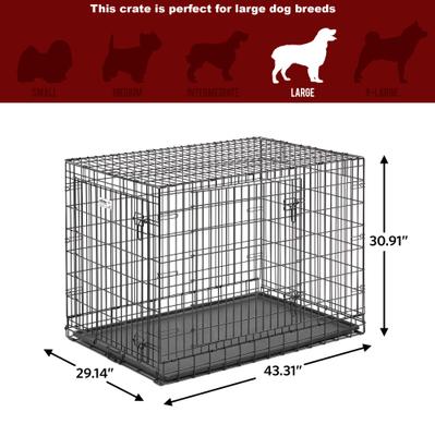 Show full view: MidWest Ultima Pro Double Door Collapsible Wire Dog Crate, 43 inch slide 5 of 9