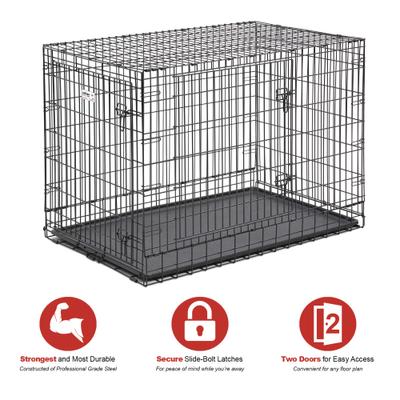 Show full view: MidWest Ultima Pro Double Door Collapsible Wire Dog Crate, 49 inch slide 3 of 8