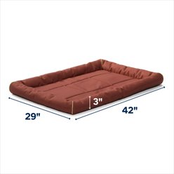 MidWest Ultra Durable Bolster Cat & Dog Bed, Brick, 42-inch slide 2 of 2