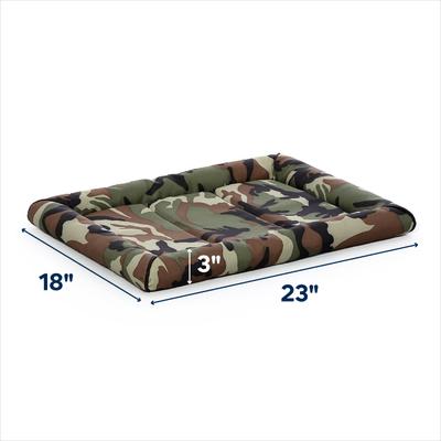 Show full view: MidWest Ultra Durable Bolster Cat & Dog Bed, Green Camo, 24-inch slide 2 of 3
