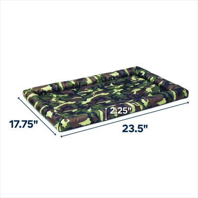 Show full view: MidWest Ultra Durable Bolster Cat & Dog Bed, Green Camo, 36-inch slide 3 of 4