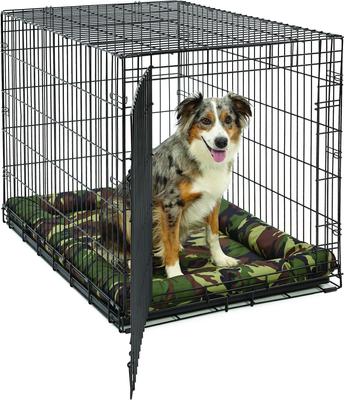 Show full view: MidWest Ultra Durable Bolster Cat & Dog Bed, Green Camo, 42-inch slide 4 of 5