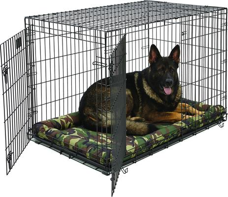 Show full view: MidWest Ultra Durable Bolster Cat & Dog Bed, Green Camo, 48-inch slide 4 of 5