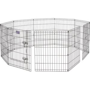 MidWest Wire Foldable Dog & Cat Exercise Pen, Black