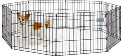 MidWest Wire Dog Exercise Pen, Black E-Coat, 18-in