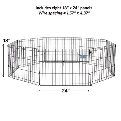 Show full view: MidWest Wire Dog Exercise Pen, Black E-Coat, 18-in slide 6 of 7