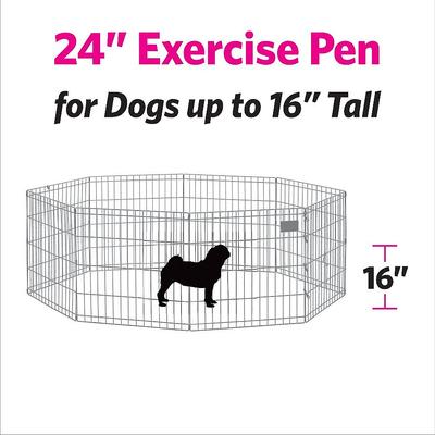 Show full view: MidWest Wire Dog Exercise Pen with Full MAX Lock Door, Pink, 24-in slide 3 of 7