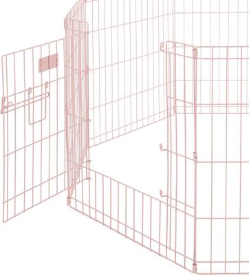 Show full view: MidWest Wire Dog Exercise Pen with Full MAX Lock Door, Pink, 24-in slide 6 of 7