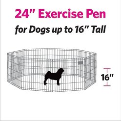 MidWest Wire Dog Exercise Pen with Step-Thru Door, Black E-Coat, 24-in slide 2 of 9