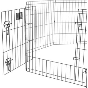 MidWest Wire Dog Exercise Pen with Step-Thru Door, Black E-Coat, 24-in