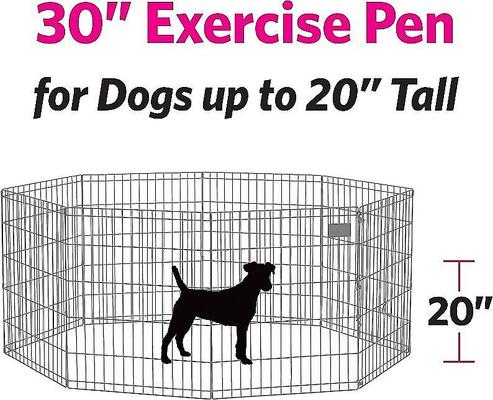 Show full view: MidWest Wire Dog Exercise Pen with Step-Thru Door, Black E-Coat, 30-in slide 3 of 12