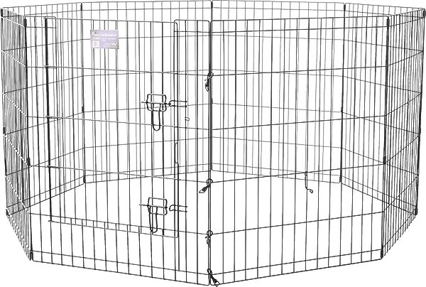 Show full view: MidWest Wire Dog Exercise Pen with Step-Thru Door, Black E-Coat, 30-in slide 3 of 11