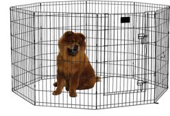 MidWest Wire Dog Exercise Pen with Step-Thru Door, Black E-Coat, 36-in + Exercise Pen Top Sunscreen Accessory, Octagonal Configuration, Black slide 2 of 9