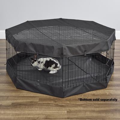 Show full view: MidWest Wire Dog Exercise Pen with Step-Thru Door, Black E-Coat, 36-in + Exercise Pen Top Sunscreen Accessory, Octagonal Configuration, Black slide 9 of 10