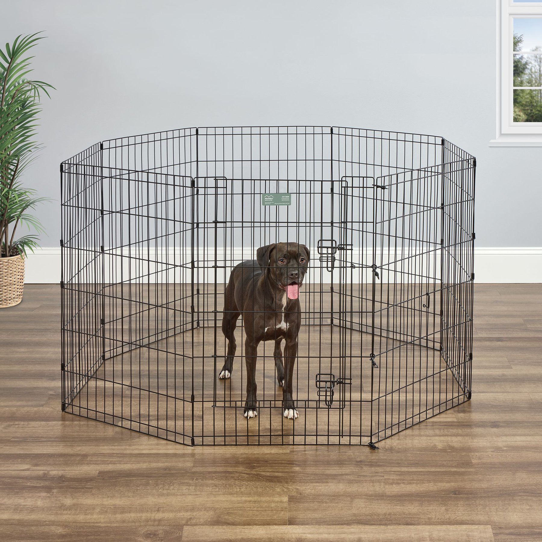 MidWest Black E-Coat Exercise Pen with Step-Thru Door, 36-in tall