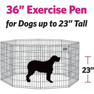 MidWest Wire Dog Exercise Pen with Step-Thru Door, Black E-Coat, 36-in