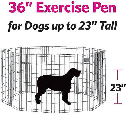 Show full view: MidWest Wire Dog Exercise Pen with Step-Thru Door, Black E-Coat, 36-in slide 3 of 12